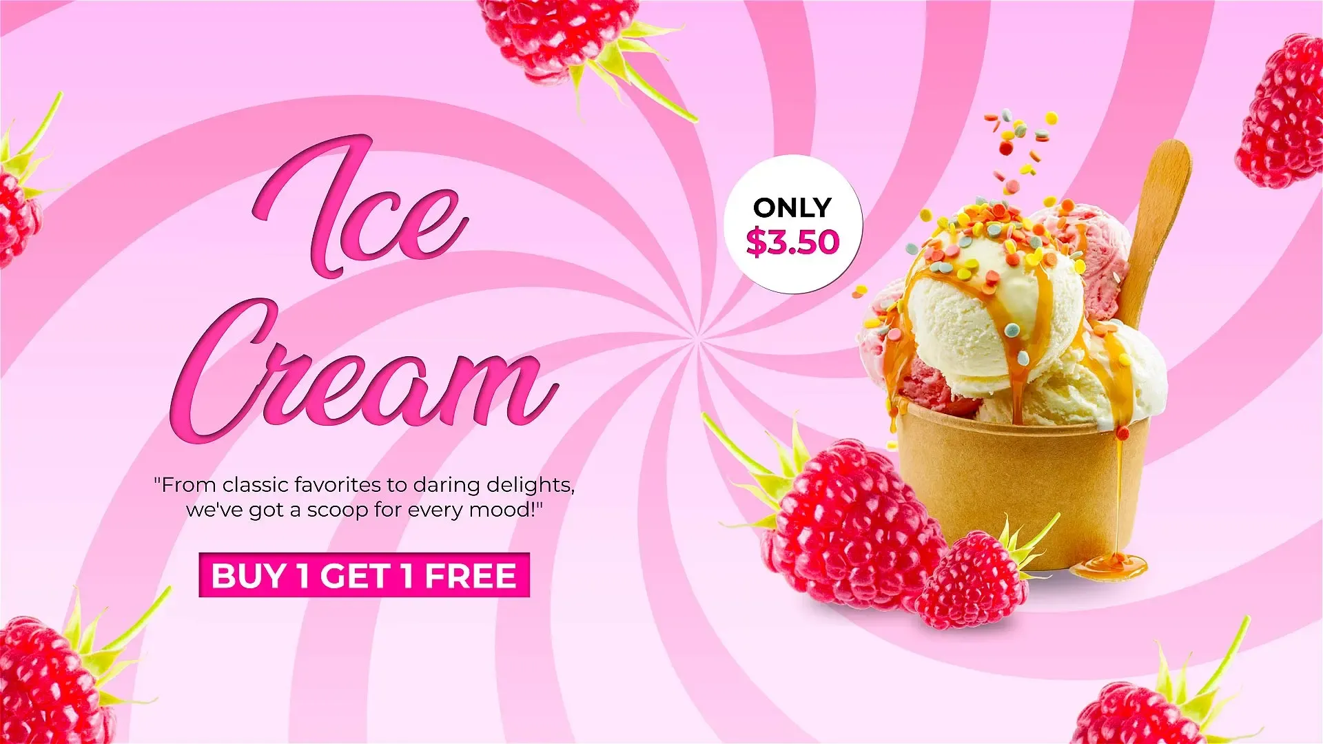 Ice Cream Parlour Menu Card Slideshow